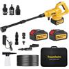 Traumheim Idropulitrice senza fili, 17 pezzi, 8000 mAh, pressione massima 68 bar, con ugello 6 in 1 e ugello girevole a 180°, idropulitrice portatile per auto, biciclette, giallo limone