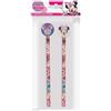 TrAdE Shop Traesio KIT 2PZ MATITE CON GOMMA ROTONDA GRAFICA MINNIE PER DISEGNO SCUOLA BAMBINE 96077