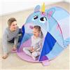 TrAdE Shop Traesio TENDA CAPANNA POP UP DA GIOCO UNICORNO ADVENTURE 182X96X81 CM PER BAMBINI 68110