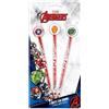 TrAdE Shop Traesio SET 3 PZ MATITE CON GOMMA TEMA AVENGERS ACCESSORI PER DISEGNO SCUOLA BAMBINI 955