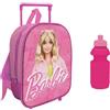 TrAdE Shop Traesio ZAINO ASILO TROLLEY BARBIE 28CM CON BORRACCIA 350ML BORSA PER SCUOLA TEMPO LIBER