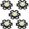 uxcell COB LED Faro Chip Perline 20mm 3.2-3.4VDC 3W 280lm 6000-6500K 5pz,Bianco