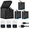Sanoov Vemico Hero 8 Batteria Caricabatterie Kit 3x 1500mAh Batterie di Ricambio | 3 Ca