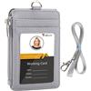 Teskyer Porta Badge da Collo, Porta Carte con Tasca con Cerniera, 1 Finestra Ide