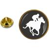 Non Di Marca Spilla Pin Badge Pin's IN Metallo Con Clip Farfalla Cavalier Cavallo, Galoppo