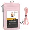 Teskyer Porta Badge da Collo, Porta Carte con Tasca con Cerniera, 1 Finestra Ide