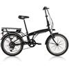 FLYWHEEL Bici e-bike 20 folding pieghevole elettrica acciaio nera 6 speed 36V FLYWHEEL