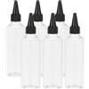 uxcell 6 Pcs bottiglie 3.4oz (100ml) con tappo nero per dispenser