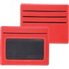 uxcell Portacarte 2pz PU con finestra ID 4 scomparti, rosso per Fiat