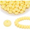 uxcell 110Pcs perline silicone 14mm lenticchie per gioielli, colore beige