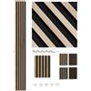 TrAdE Shop Traesio Pannello decorativo 3D doghe legno e nero 12x120x290 cm rivestimento parete
