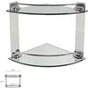 Cleafe MENSOLA AD ANGOLO DOPPIA PER BAGNO ANGOLIERA A 2 RIPIANI IN VETRO ARREDO 52910
