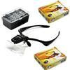 TrAdE Shop Traesio VISIERA OCCHIALI LENTE LENTI DI INGRANDIMENTO LED TORCIA 5 LENTI 2 LUCI LED