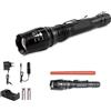 TrAdE Shop Traesio TORCIA 100000 LUMEN TATTICA / MILITARE SOS LED T6 RICARICABILE ZOOM 8668-T6