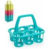 TrAdE Shop Traesio CESTELLO CESTINO PORTABOTTIGLIE BOTTIGLIE 6 POSTI IN PLASTICA COLORATO
