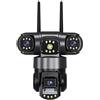 Andowl TELECAMERA DI SORVEGLIANZA SICUREZZA IP PTZ 4G 8K 12MP TRIPLA LENTE SCHERMO AUDI