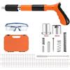 TrAdE Shop Traesio MINI PISTOLA SPARACHIODI MANUALE CON 10 CHIODI PORTATILE SILENZIATORE REGOLABILE