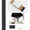 TrAdE Shop Traesio Pannello decorativo 3D da parete nero 12x122x290 cm effetto doghe in PS moderno