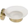 Cleafe PORTA SAPONE IN ACCIAIO ORO CON PIATTINO VETRO SATINATO ACCESSORIO DA BAGNO 8792