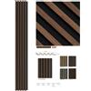 TrAdE Shop Traesio Pannello decorativo 3D doghe legno scuro e nero 12x120x290 cm in PS moderno