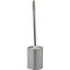 Cleafe PORTA SCOPINO DECORATO SILVER CON EFFETTO CUORICINI CON SCOPINO ACCESSORIO BAGNO