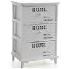 TrAdE Shop Traesio CASSETTIERA 3 CASSETTI 60X40X31CM COMODINO HOME BIANCO LEGNO MODERNA MULTIUSO
