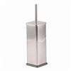 Cleafe PORTASCOPINO BAGNO WC TOILETTE QUADRATO CROMATO NERO CON SCOPINO COMPLETO 87461