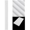 TrAdE Shop Traesio Pannello Decorativo 3D in PS Bianco Effetto Doghe 12x120x2900mm Parete