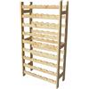 TrAdE Shop Traesio CANTINETTA PORTABOTTIGLIE VINO IN LEGNO DI PINO NATURALE 54 POSTI 9 RIPIANI H120