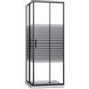 ZIK BOX DOCCIA 80x80 6mm ANGOLARE 2 LATI NERO SCORREVOLE CRISTALLO SERIGRAFATO