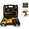 Andowl SET DI ATTREZZI TRAPANO A PERCUSSIONE AVVITATORE ELETTRICO A BATTERIA 24V 2X5AH