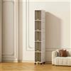 TrAdE Shop Traesio MOBILETTO A 5 LIVELLI CONTENITORE PORTAOGGETTI ORGANIZER A COLONNA STRETTO CON R