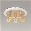 TrAdE Shop Traesio PLAFONIERA A SOFFITTO IN METALLO ORO BIANCO CON 5 LUCI LAMPADA ATTACCO E27 32675