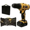 TrAdE Shop Traesio TRAPANO AVVITATORE A DOPPIA BATTERIA AL LITIO 24V + 92 ACCESSORI CON VALIGIA