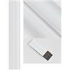 TrAdE Shop Traesio Pannello decorativo 3D bianco 13x122x290 cm effetto doghe moderne in PS