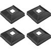 uxcell Copertura per Colonne 3.3x3.4 Pollici, Base Plastica per Post - 4pz (Nero)
