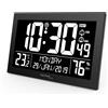 Techno line Technoline WS 8017 - Orologio da parete radiocontrollato da tavolo, con temperat