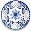TOUCH-MEL PIATTO PIANO Santorini Blu Melamina Infrangibile Esterno Barca 26,7cm