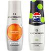 SodaStream Sciroppi SodaStream Orange Zero senza zucchero all'arancia e Pepsi Max al lime