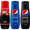 Soda Stream Set di 3 concentrati SodaStream: Cola, Pepsi e Pepsi MAX