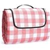 Does not apply Coperta Da Picnic Impermeabile 150X200 Cm Rossa E Bianca, Telo Plaid Da Picnic L