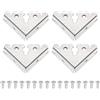 uxcell 4 Pezzi per Protettori Angolari Decorativi con Viti 3,5x3,5x4,8 cm, Bianchi