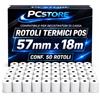 PcStore 50 Rotoli Termici POS 57x18m Carta Termica per Bancari e Terminali scontrino MAX