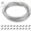 Cavo Acciaio Inox 1mm 20m Fune Filo Rivestito PVC Stendibiancheria Appendere