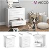 Vicco Fasciatoio Cassettone con fasciatoio Bebè Scaffale 2 cassetti Miro Bianco Vicco