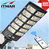 Mercatotricolore Lampione Stradale 504 LED Faro Con Pannello Solare 1500 W Telecomando Con Staffa