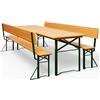 Casaria Set Mobili Stile Birreria 2X Panche da Sagra con Schienale 1x Tavolo 170x70x75