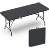 ® Tavolo Da Buffet Pieghevole, Tavolo Da Birreria 180 Cm Effetto Rattan, Mobili