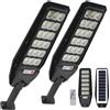081 store 2x LAMPIONE STRADALE LED 400W PANNELLO SOLARE Fotovoltaico FARO Esterno Giardino