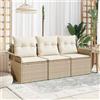 vidaXL Set di divani 3 pz polyrattan Divano esterno Posti sedere giardino vidaXL